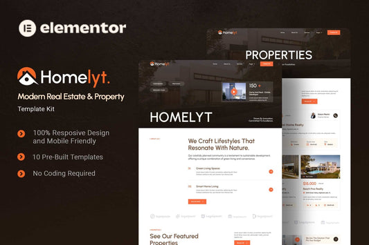 Homelyt – Modern Real Estate & Property Elementor Template Kit