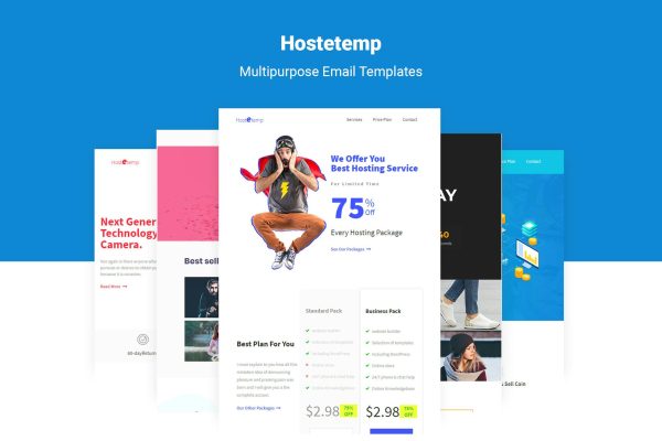 Hostetemp – Multipurpose Email Templates & Builder Email Templates for Cryptocurrency, Hosting, Domain, VPN, Cloud Service, VOIP and Technology Busines