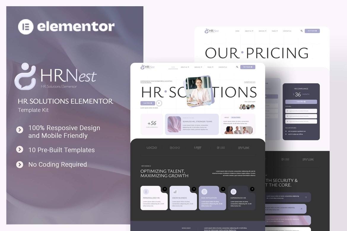 HRNest – HR Solutions Elementor Template Kit