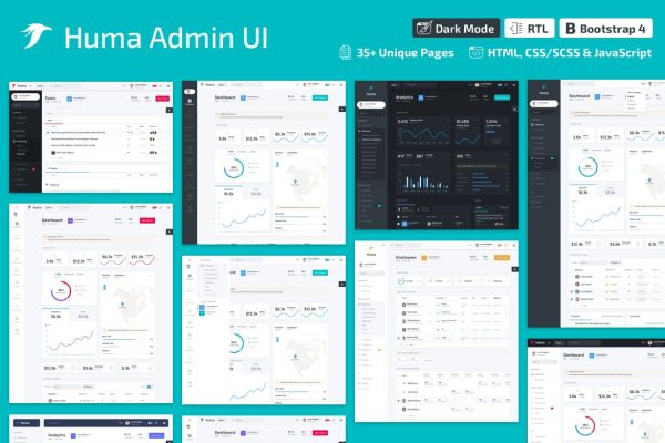 Huma Admin Dashboard PRO – Bootstrap 4 Admin Templ Bootstrap 4 Admin Dashboard Template