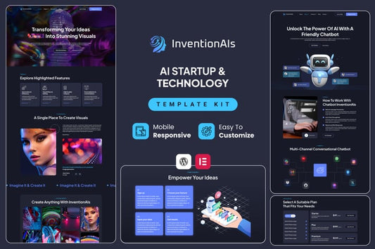 InventionAIs – AI Startups & Technology Elementor Template Kit