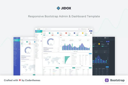 Jidox – Material Design Bootstrap UI Template Jidox is a fully featured premium admin template built on top of awesome Bootstrap 5.3.0.