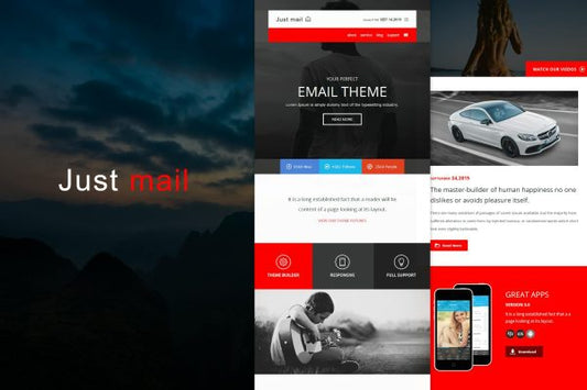 Just mail – Responsive E-mail Template Just mail – Responsive E-mail Template is a Modern and Clean Design email template.