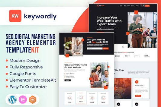 Keywordly – Digital Marketing Agency Elementor Template Kit