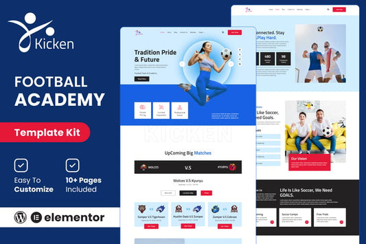 Kicken – Football & Sports Academy Elementor Template Kit