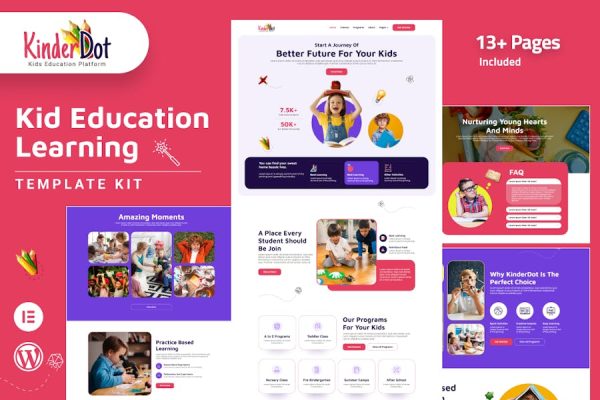 Kinderdot – Kindergarten & Pre-School Elementor Template Kit