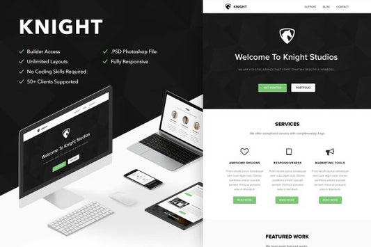 Knight – Responsive Email + Themebuilder Access High quality responsive email newsletter template | MailChimp | Campaign Monitor supported