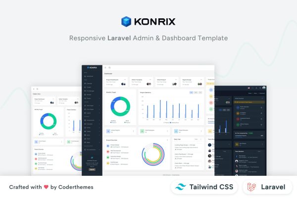 Konrix – Laravel Tailwind Admin Dashboard Template Konrix is a fully featured premium admin template built on Bootstrap 5.3.0 and Laravel 10x