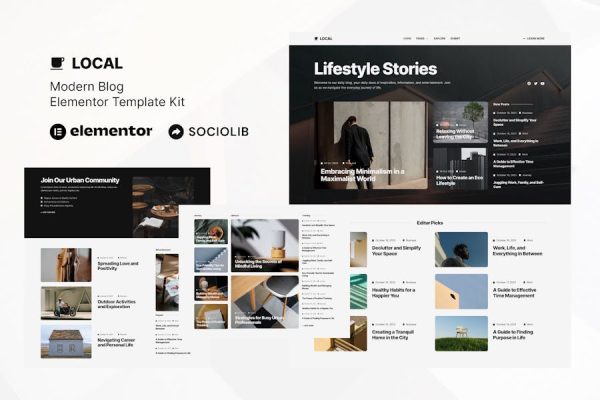 Local – Modern Blog & Magazine Elementor Template Kit
