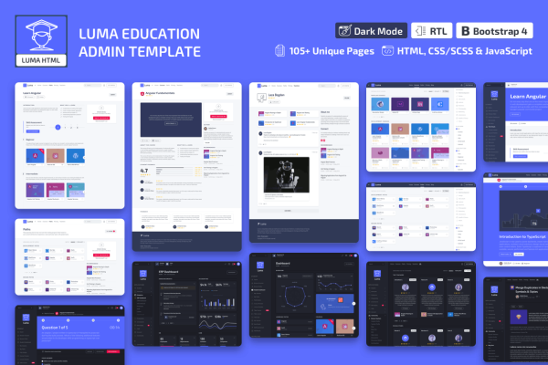 Luma – Education HTML Learning Management System Complete HTML Learning Management System UI with Online Courses and Lessons in various formats