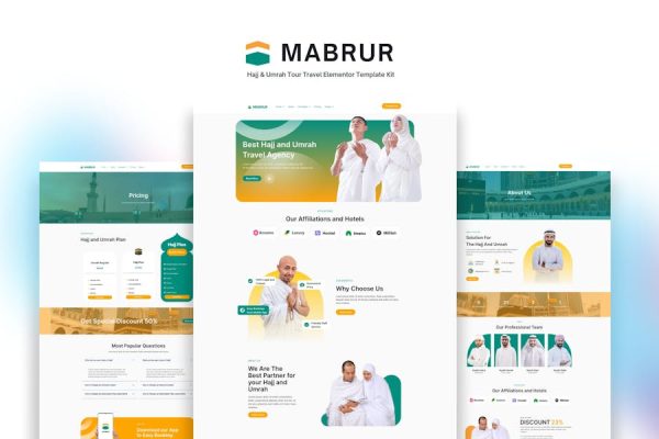 Mabrur – Hajj & Umrah Tour Travel Elementor Template Kit