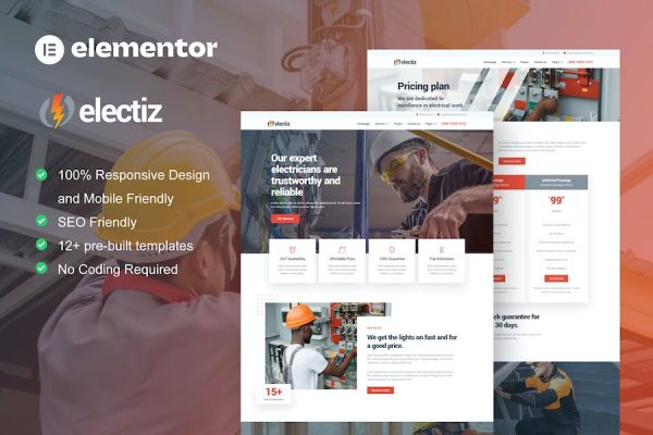 Electriz – Electrical Installation & Maintenance Service Elementor Template Kit