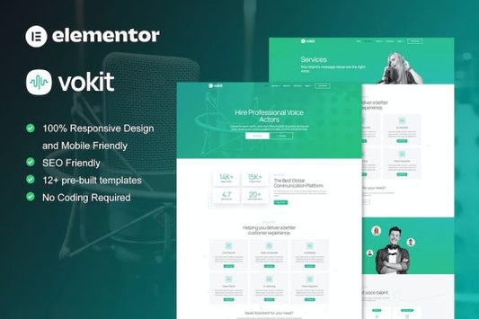 VoKit – Voice Over Services Elementor Template Kit