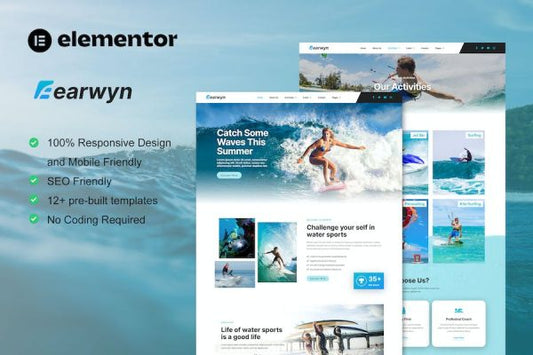 Earwyn – Water Sports & Surfing Elementor Pro Template Kit