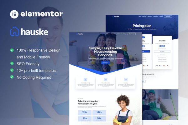 Hauske – Houskeeping & Cleaning Services Elementor Template Kit