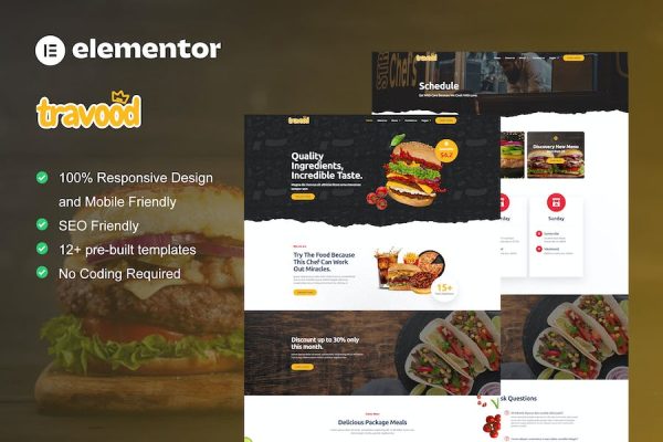 Travood – Food Truck & Street Food Elementor Pro Template Kit