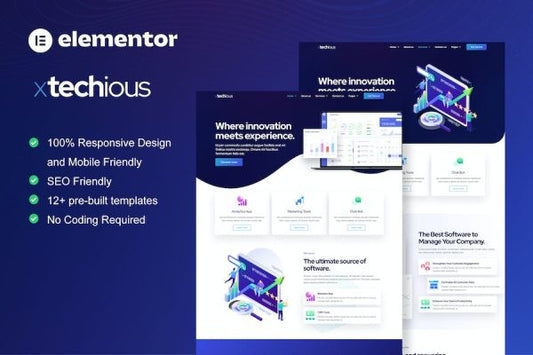 Xtechious – Saas & Digital Tech Company Elementor Template Kit
