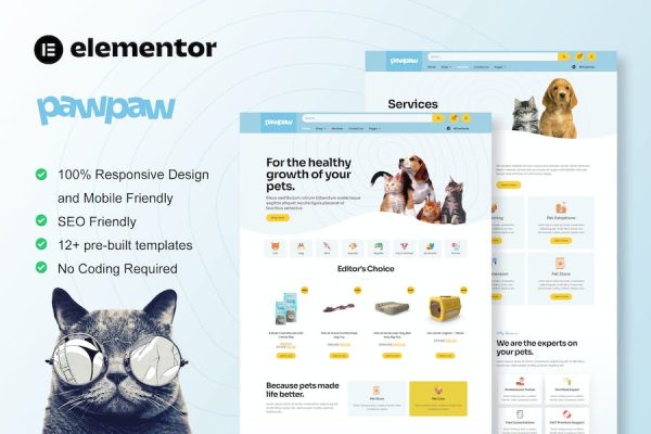 PawPaw – WooCommerce Pet Shop & Pet Care Elementor Template Kit