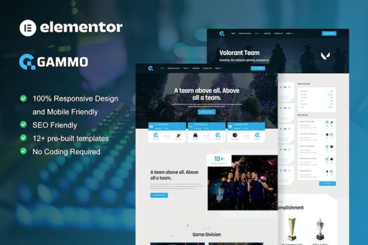Gammo – Esports Team & Gaming Elementor Pro Template Kit