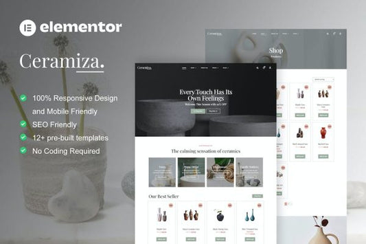 Ceramiza – Pottery & Ceramic Store Elementor Template Kit