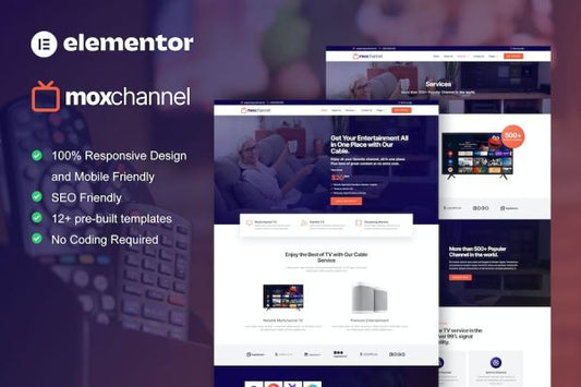 MoxChannel – TV Channel Service Elementor Template Kit