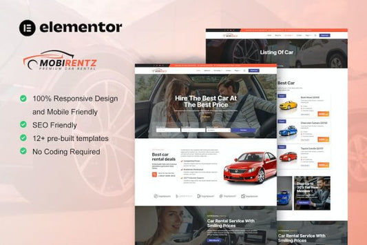 Mobirentz – Car Rental & Auto Dealer Elementor Template Kit