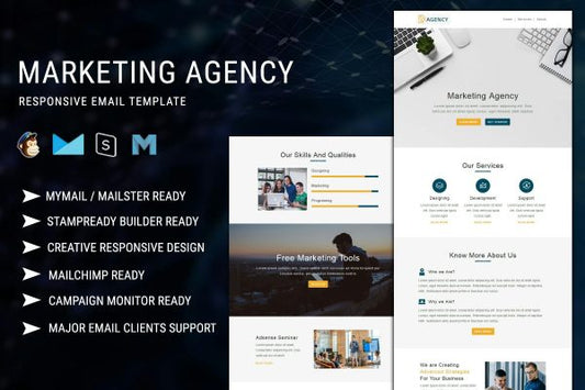 Marketing Agency – Responsive Email Template Best marketing agency email template to grow your leads and empower your business