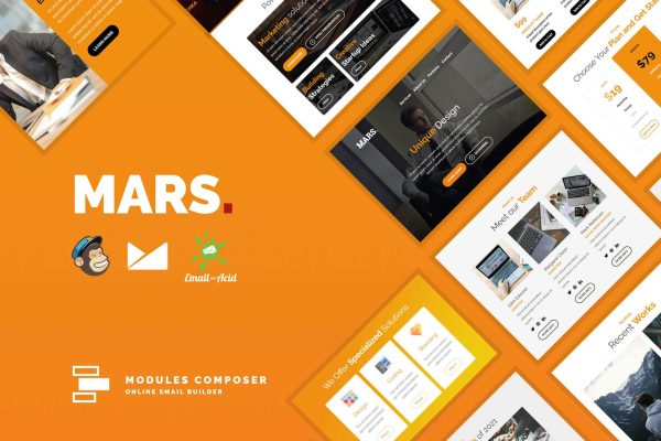 Mars – Responsive Email Template for Startups Responsive Email Template for promoting your startup and services.