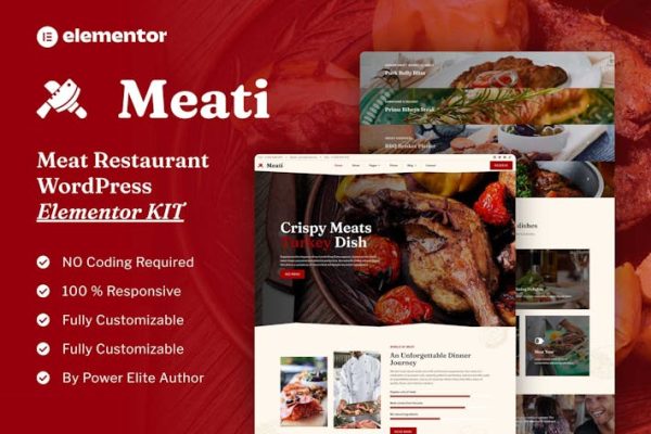 Meati – Meat Restaurant Elementor Template Kit