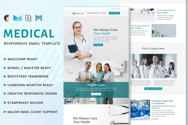 Medical – Multipurpose Responsive Email Template Best medical email template to get more leads