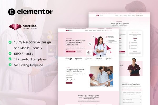 MediLife – Medical Clinic Services Elementor Template Kit