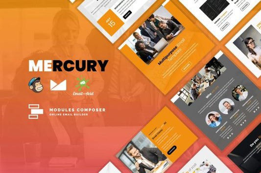 Mercury – Responsive Email Template for Startups Create beautiful responsive e-mail templates for promoting your e-shop, business & services
