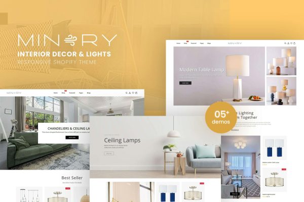 Minery - Interior Decor & Lights Shopify Theme Interior Decor & Lights Responsive Shopify Theme