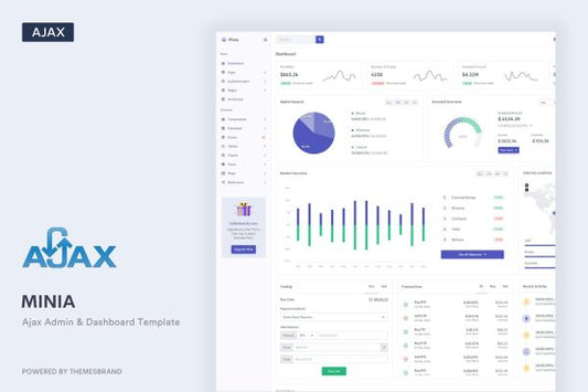 Minia – Ajax Admin & Dashboard Template Minia Ajax is a simple and beautiful admin template built with Bootstrap ^5.0.1 & ajax.