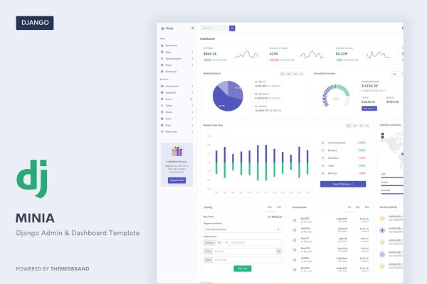 Minia – Django Admin & Dashboard Template Minia is a simple and beautiful admin template built with Bootstrap ^5.2.0 and Django & Python.