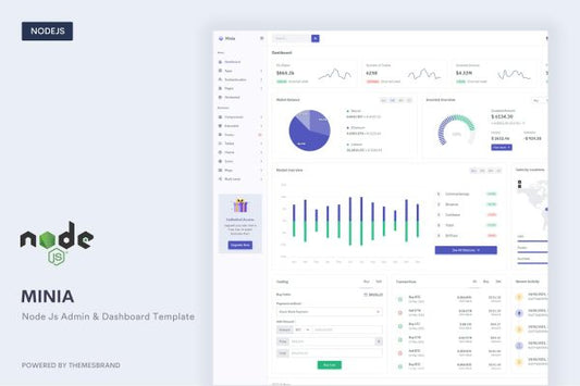 Minia – NodeJS Admin & Dashboard Template Minia is a multi-purpose admin template built with Bootstrap 5, HTML5, CSS and JQuery and Nodejs..