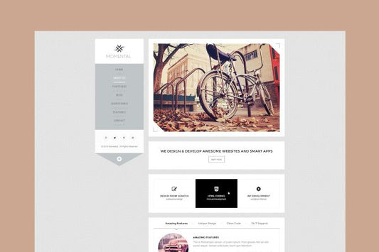 Momental – Vertical Menu HTML5 Template Vertical Navigation HTML Template