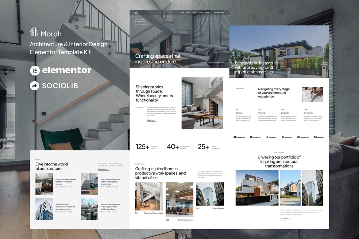 Morph – Architecture & Interior Design Elementor Template Kit