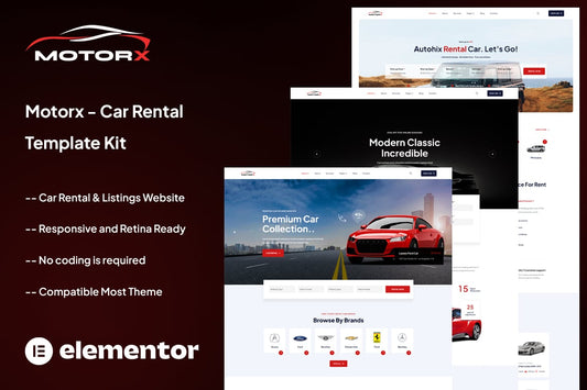 Motorx – Car Rental Elementor Template Kit