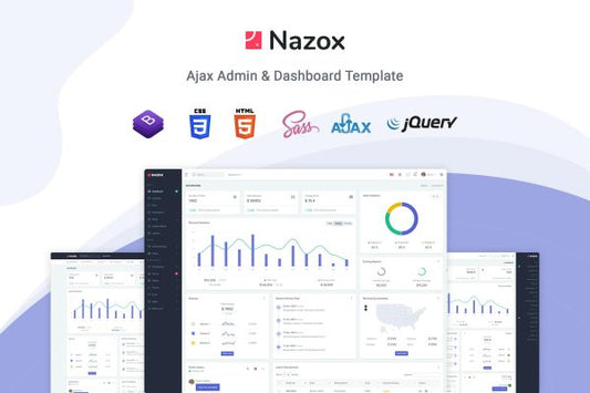 Nazox – Ajax Admin & Dashboard Template Nazox – Ajax is a simple and beautiful admin template built with Bootstrap v5.0.1.