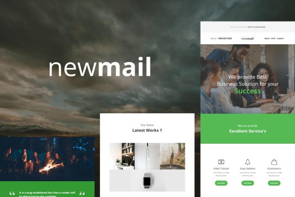 newmail – Responsive E-mail Template newmail – Responsive E-mail Template is a Modern and Clean Design email template.