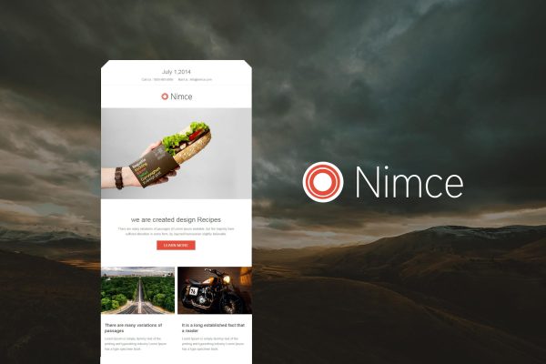 Nimce – Responsive Email Template Nimce – Responsive Email Template with Themebuilder Access.