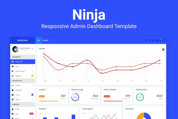 Ninja – Responsive Admin Dashboard Template Responsive Admin Dashboard Template