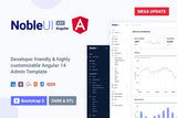 NobleUI – Angular 14+ Admin Template Multipurpose Angular Admin Dashboard, Dark & Light Themes – RTL Support