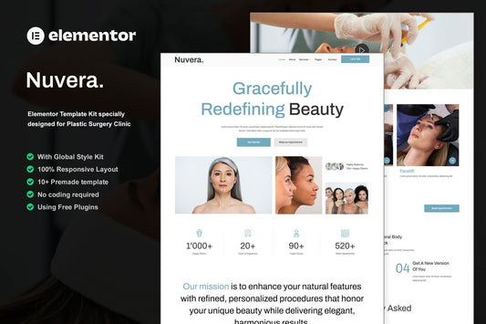 Nuvera – Plastic Surgery Clinic Elementor Template Kit