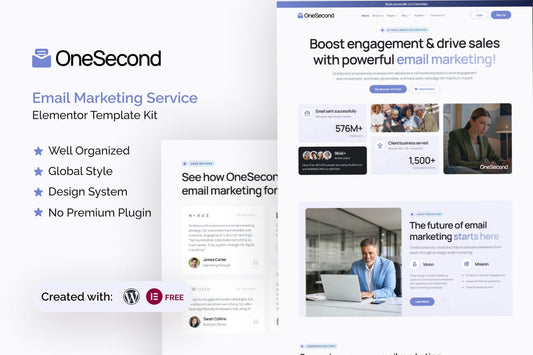 OneSecond – Email Marketing Service Elementor Template Kit