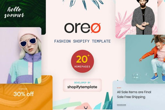 Oreo Minimal Clean Shopify Theme Drag & Drop Shopify Theme Sections, Multiple layout header, footer, content