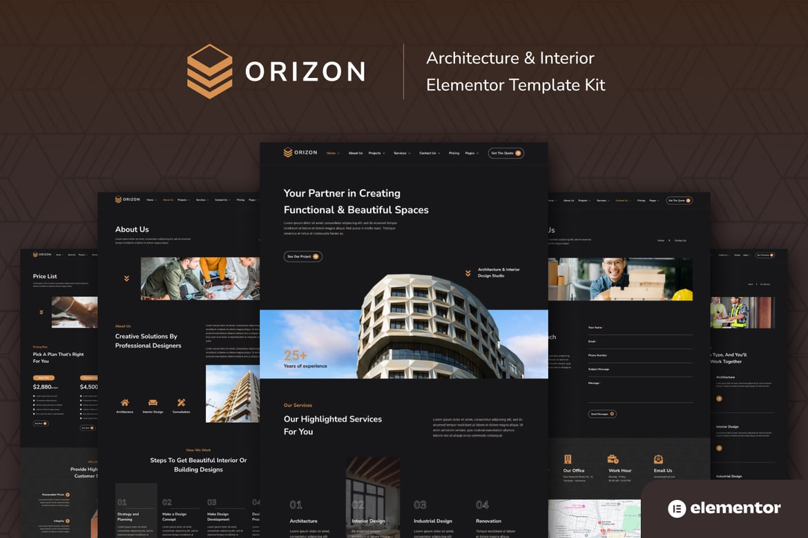 Orizon – Architecture & Interior Design Elementor Template Kit