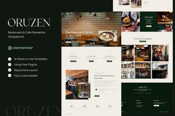Oruzen – Restaurant & Cafe Elementor Template Kit