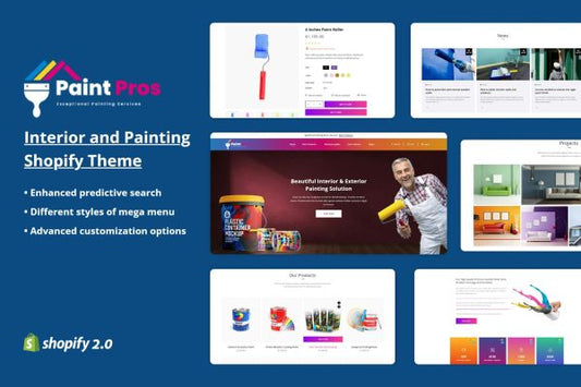 Paintpros - Painting Company Shopify Store Paint company Business e-commerce store,Technology, Dropshipping, 2.0, House and commercial purpose.